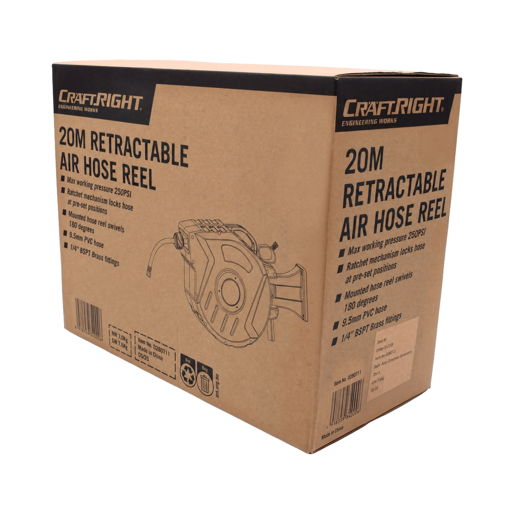 Craftright 20m Retractable Air Hose Reel - Image 10 of 15