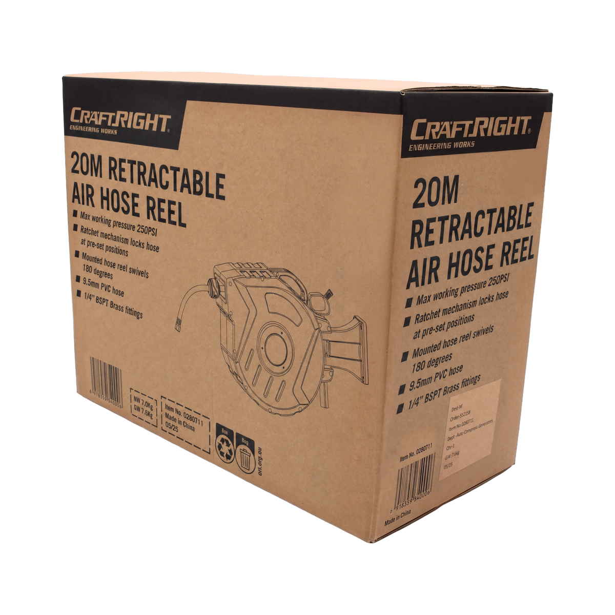 Craftright 20m Retractable Air Hose Reel - Image 10 of 15