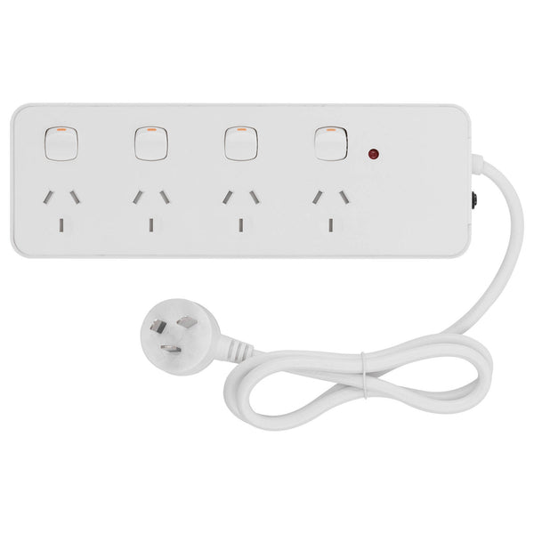Click 4 Outlet Individually Switched Surge Powerboard with Child Safety Shutters