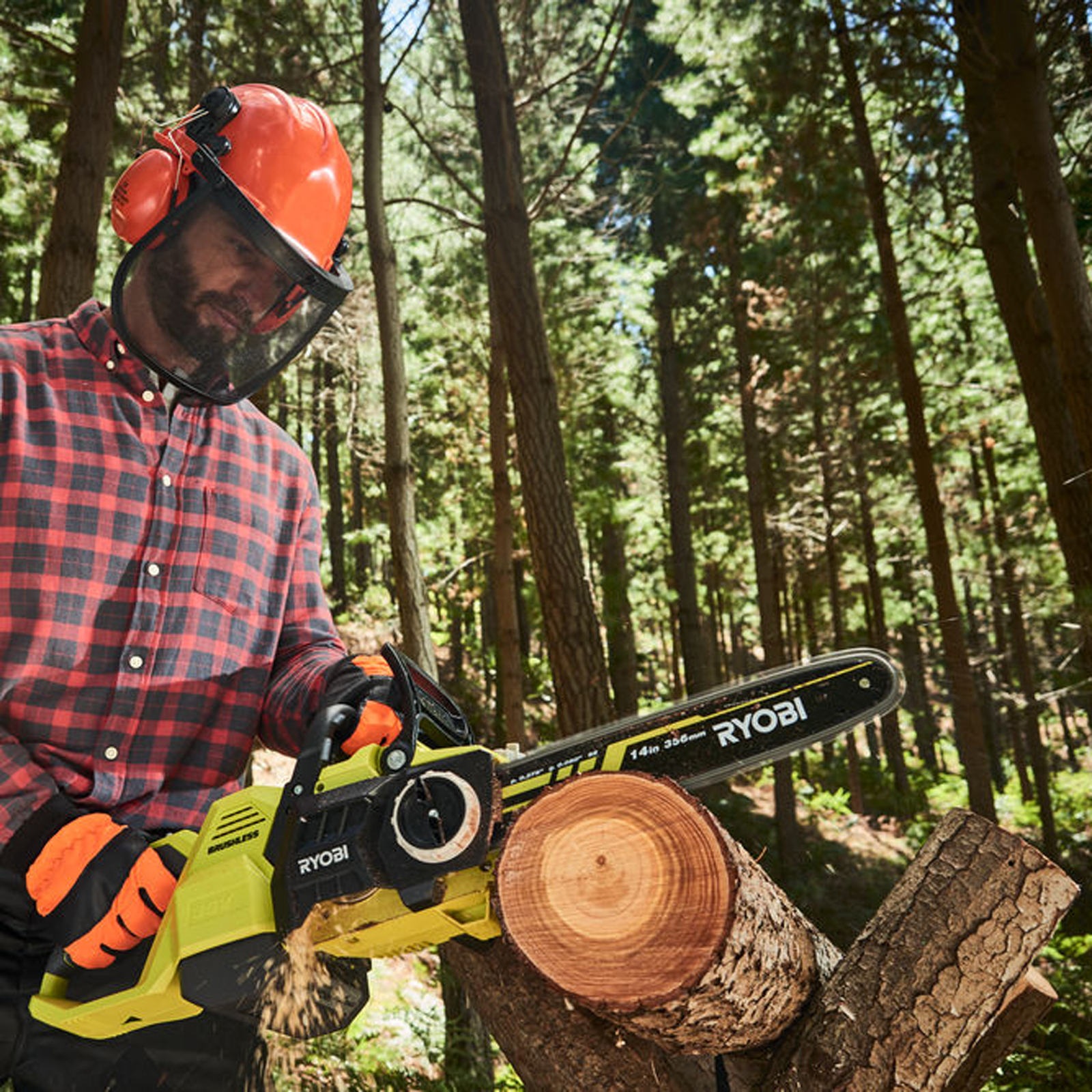 Ryobi 36V 14" 35cm Brushless Cordless Chainsaw 4.0Ah Kit RCS36X4 - Image 7 of 7