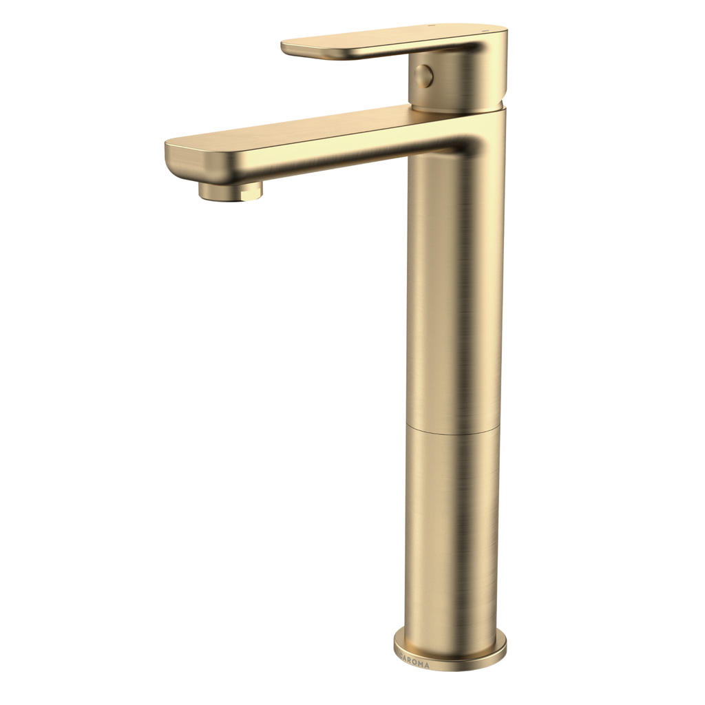 Caroma Luna Brushed Brass Tower Basin Mixer - Image 3 of 4