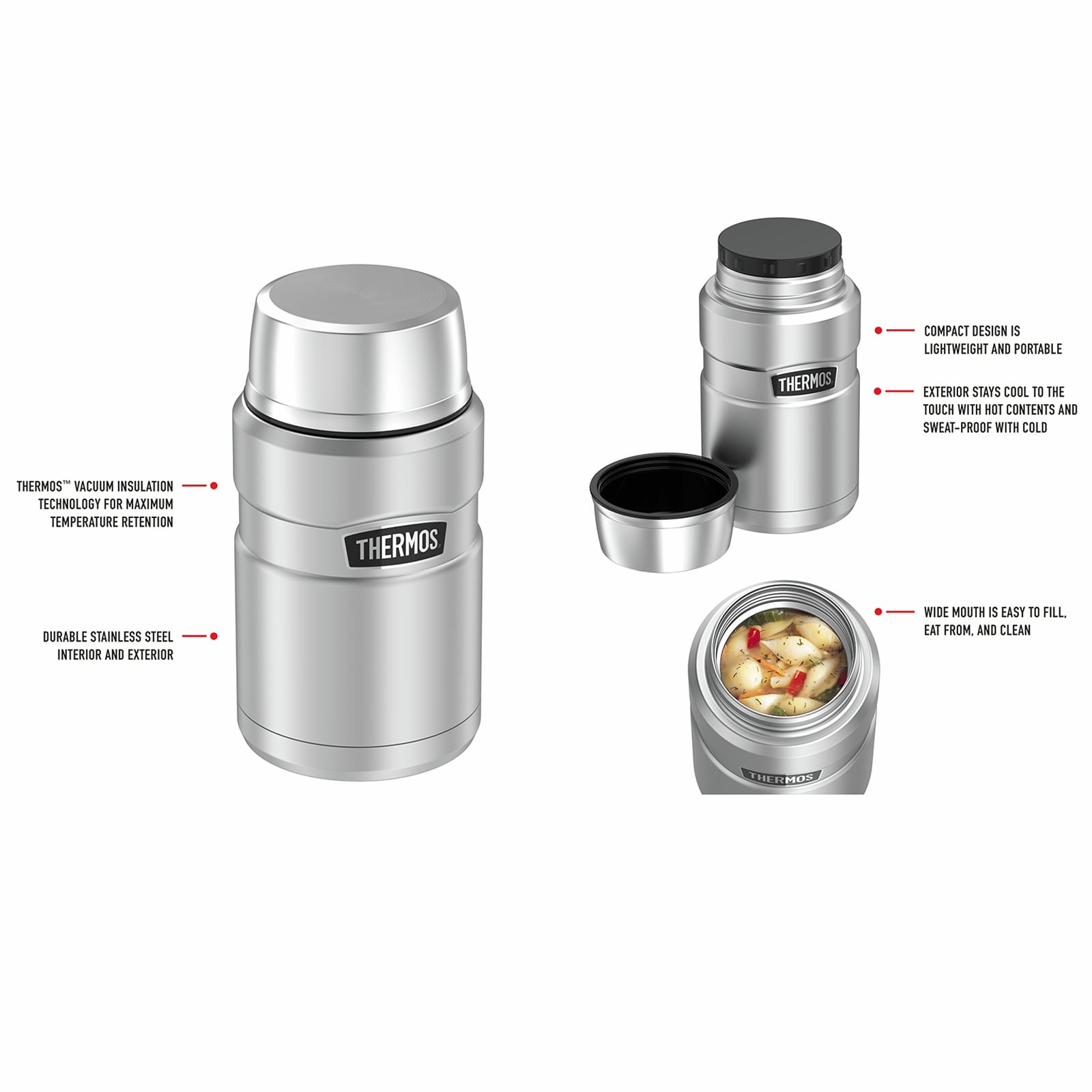 Thermos® 710ml Stainless King™ Vacuum Insulated Food Jar - Image 3 of 3