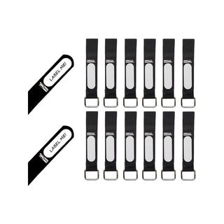 CordTech Reusable Label Straps With Buckle - 12 Pack