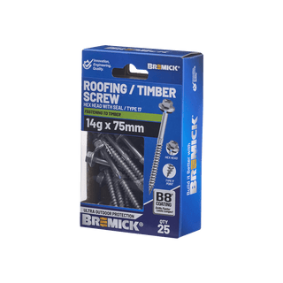 Bremick Hex Timber Screw 14g x 75mm B8 BOX 25