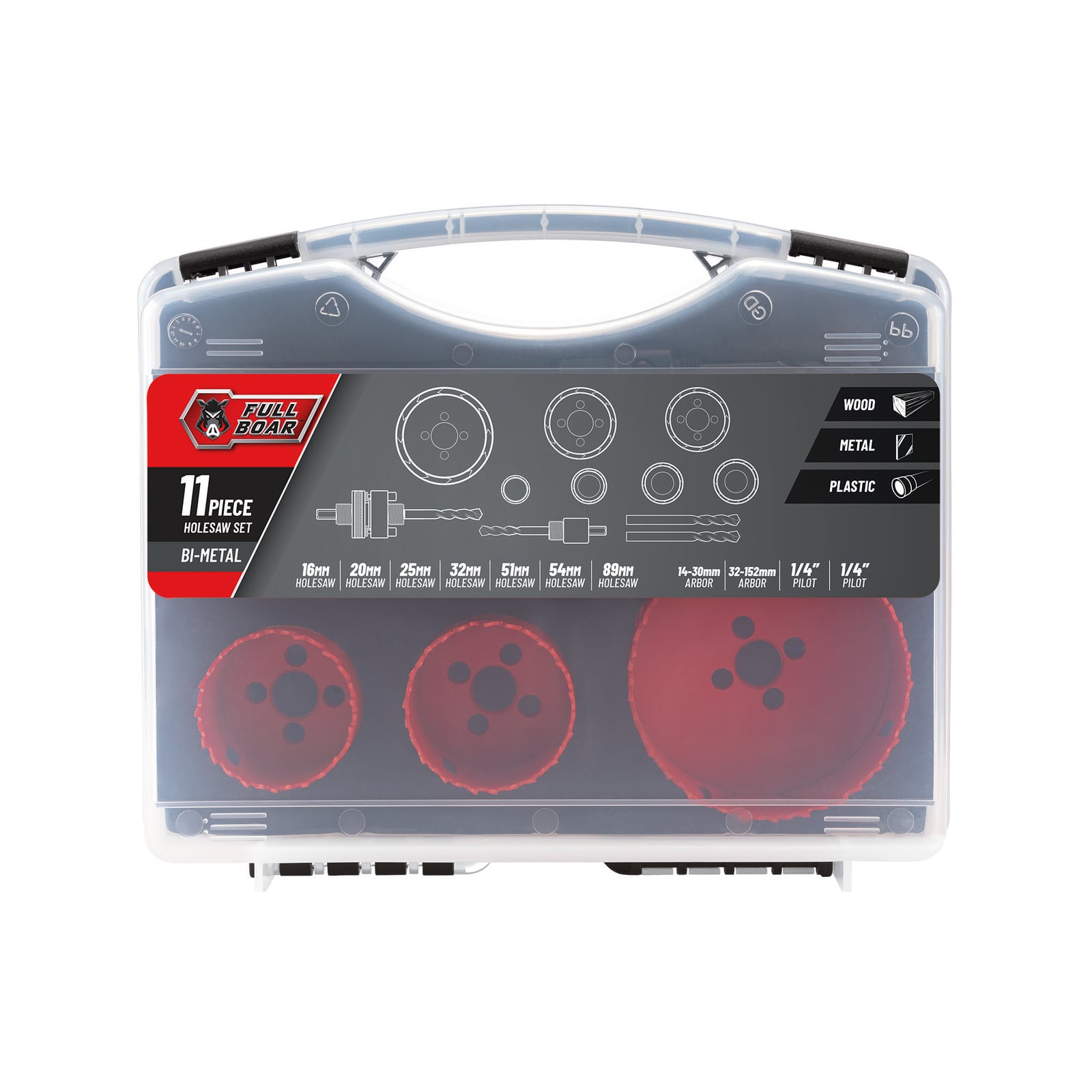 Full Boar 11 Piece Bi-Metal Holesaw Set FBBMHS-GK11 - Image 3 of 3