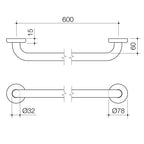 Caroma 600mm White Home Collection Grab Rail - Image 2 of 2