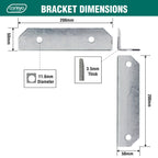 Carinya 50 x 50 x 200 x 3.5mm Galvanised Stair Rail Reinforcing Bracket - Image 4 of 14