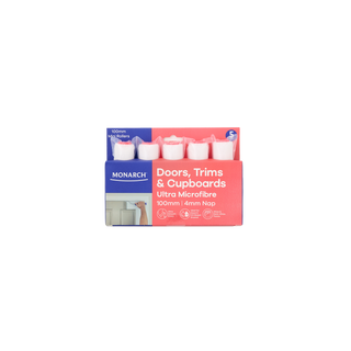 Monarch 100mm 4mm Nap Doors Trims And Cupboards Mini Rollers - 5 Pack