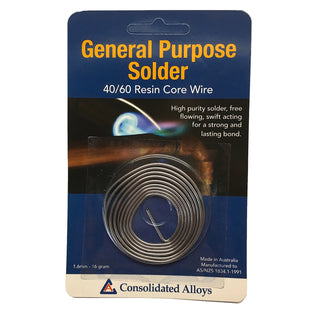 Consolidated Alloys 1.6mm x 16g Resin Core 40/60 Solder Hobby Pack
