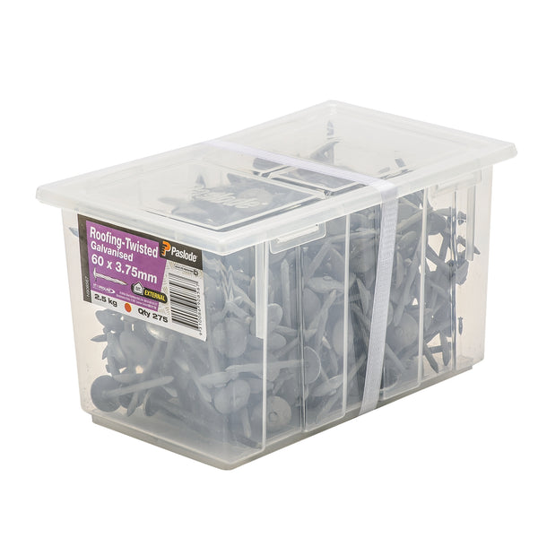 Paslode 60 x 3.75mm 2.5kg Galvanised Twisted Roofing Nails - 275 Pack