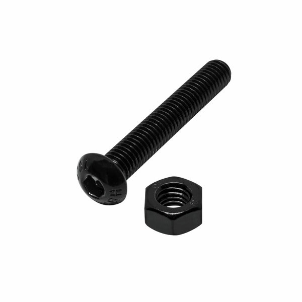 Pinnacle M6 x 65mm Black Ruspert® Round Head Bolts And Nuts - 6 Pack