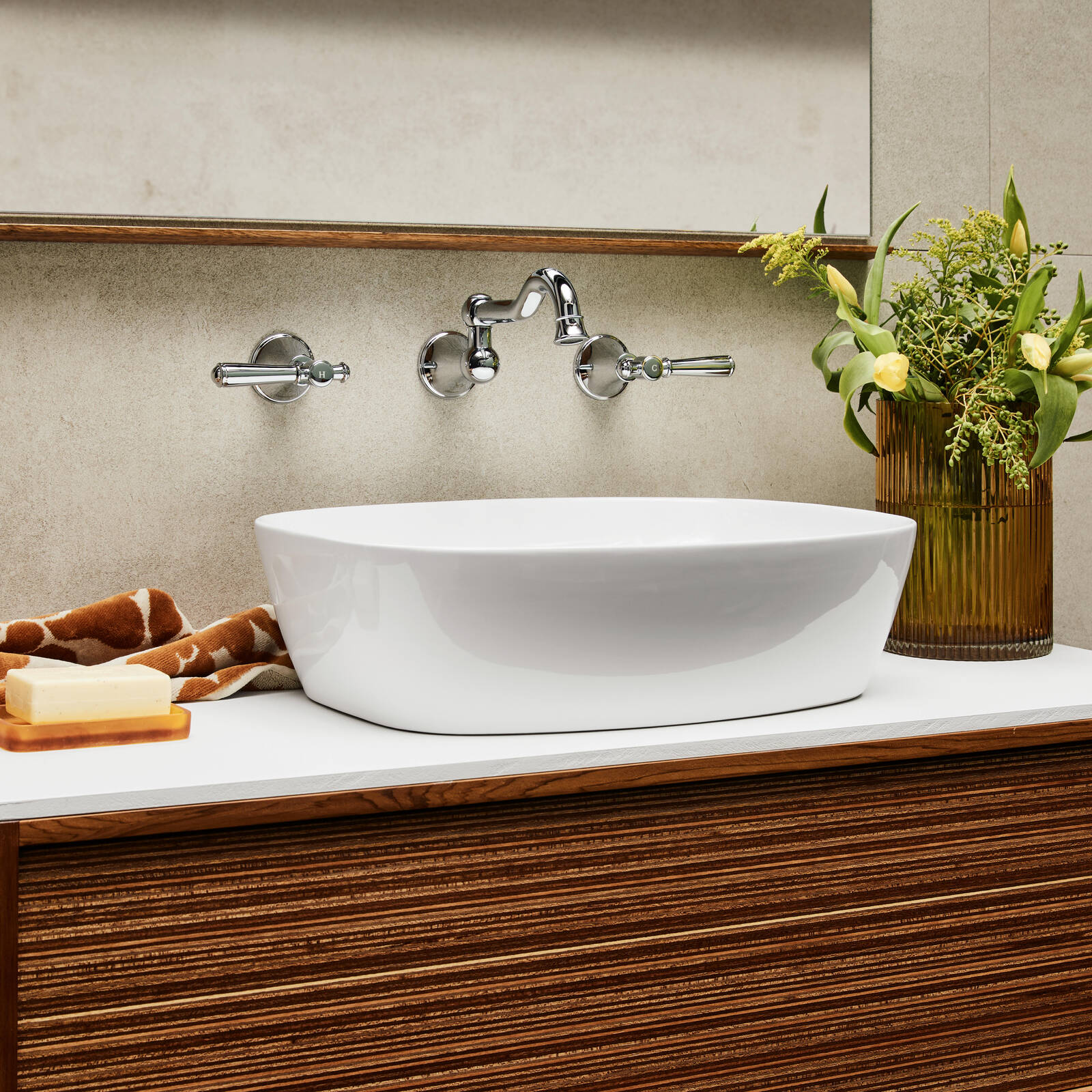 Mondella Chrome Maestro Wall Top Assembly Tap Set - Chrome - Image 10 of 10