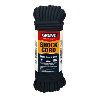 GRUNT 8mm x 20m Black Shock Cord