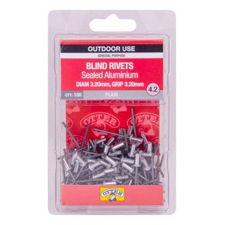 Otter 3.2 x 3.2mm Sealed Aluminium Rivets - 100 Pack