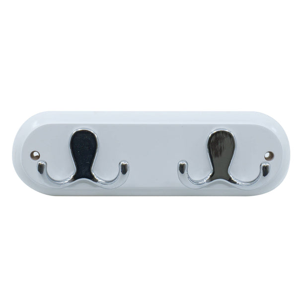 Adoored 2 Double Chrome Hook White Board Deco Hook Rack