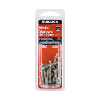 Buildex 8G x 30mm Class 3 Sheet Metal Screws - 25 Pack