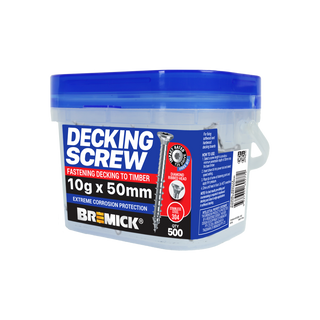 Bremick Decking Screw 10g x 50mm SPIRAL RIB T25 SS304 -500 Pack