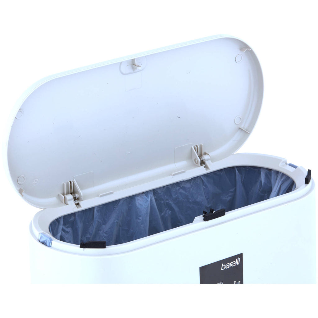 Barelli 10L White Hygiene Series Plastic Bathroom Bin - Image 2 of 6