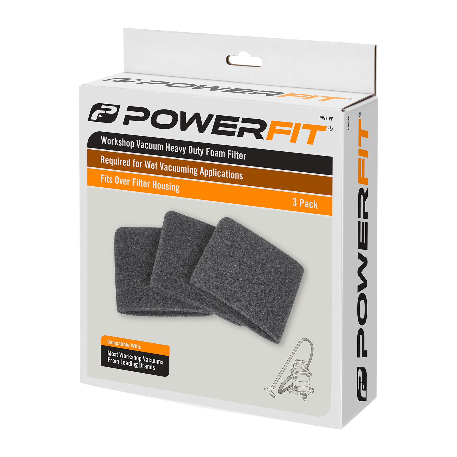 PowerFit Heavy Duty Foam Filter - 3 Pack - Image 1 of 2