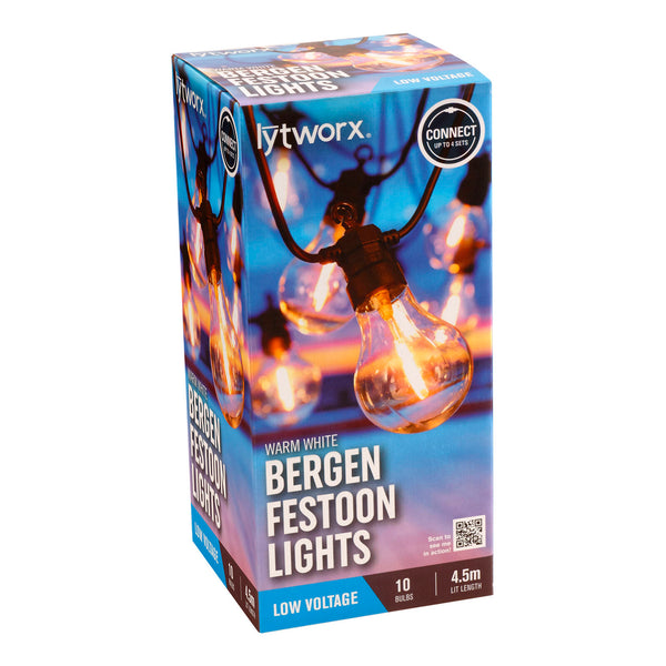 Lytworx 10 Warm White Bergen Festoon Party Lights