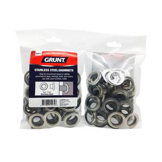 GRUNT 17mm Stainless Steel Webbing Grommets - 50 Pack