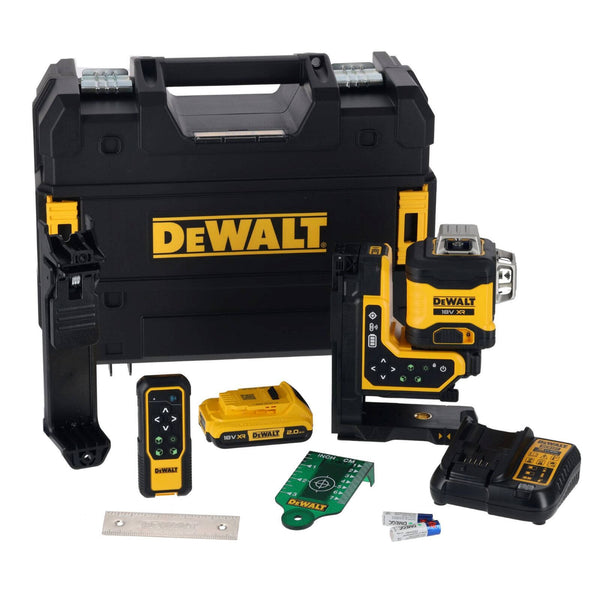 DeWALT 18V XR 3x360 Remote Control Green Beam Laser DCLE34035D1-XE