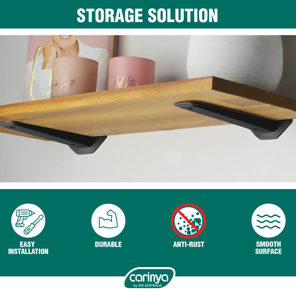 Carinya 189 x 39mm Black Floating Shelf Bracket - Image 6 of 9