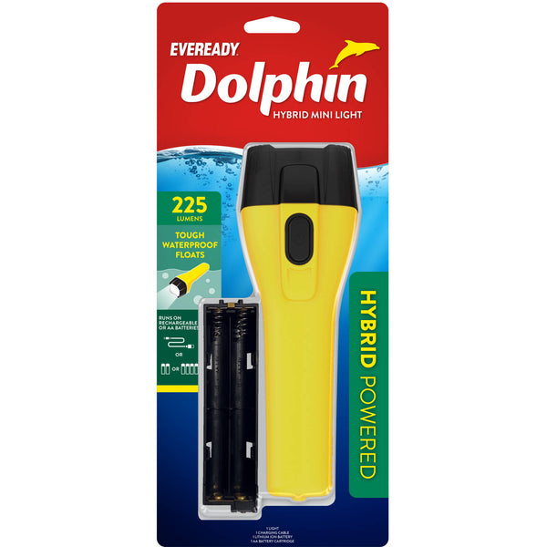 Eveready Dolphin Hybrid Rechargeable Floating LED Flashlight 225 Lumen