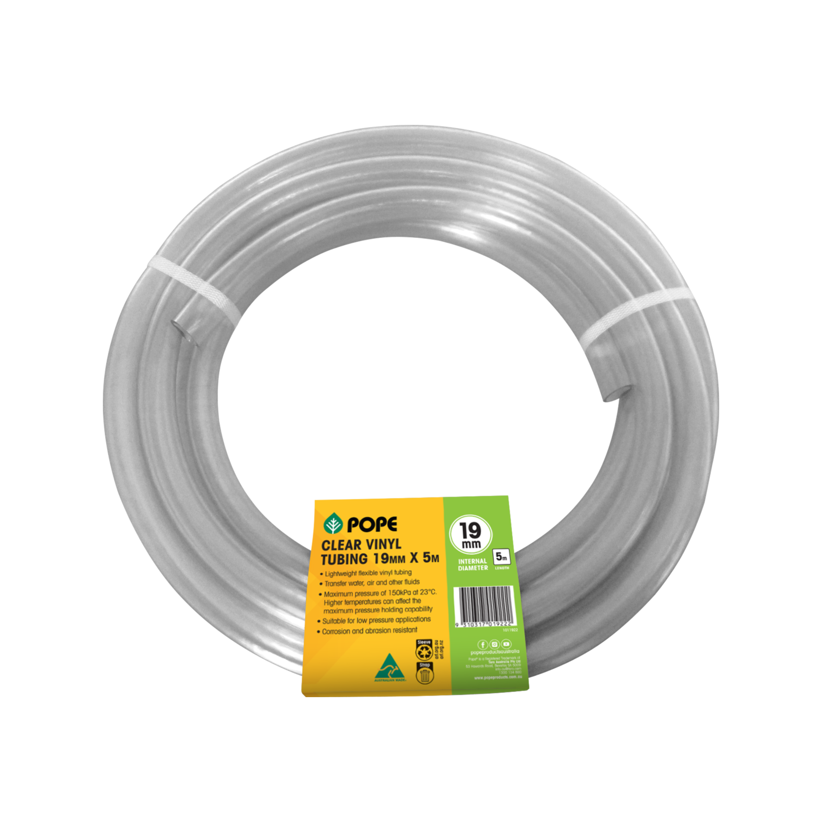 Pope 19mm x 90cm Clear Vinyl Tubing - Image 1 of 1