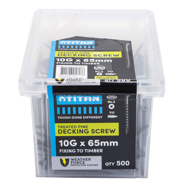 Titan 10G x 65mm Weather Force Treated Pine Decking Screw - 500 Pack