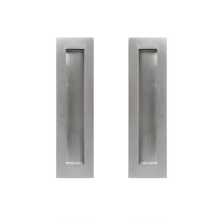 Delf 200mm Stainless Steel Square Flush Pull - 2 Pack