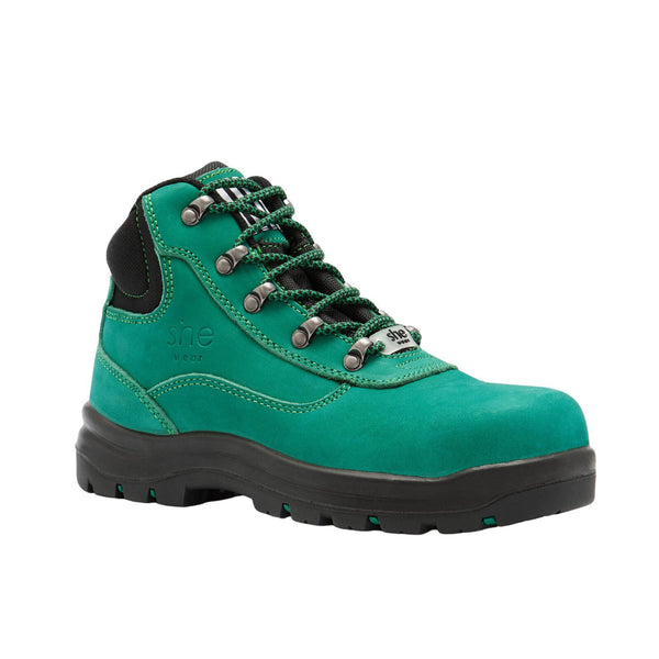 she wear Size 5/36 Green Does Womens Safety Workboots