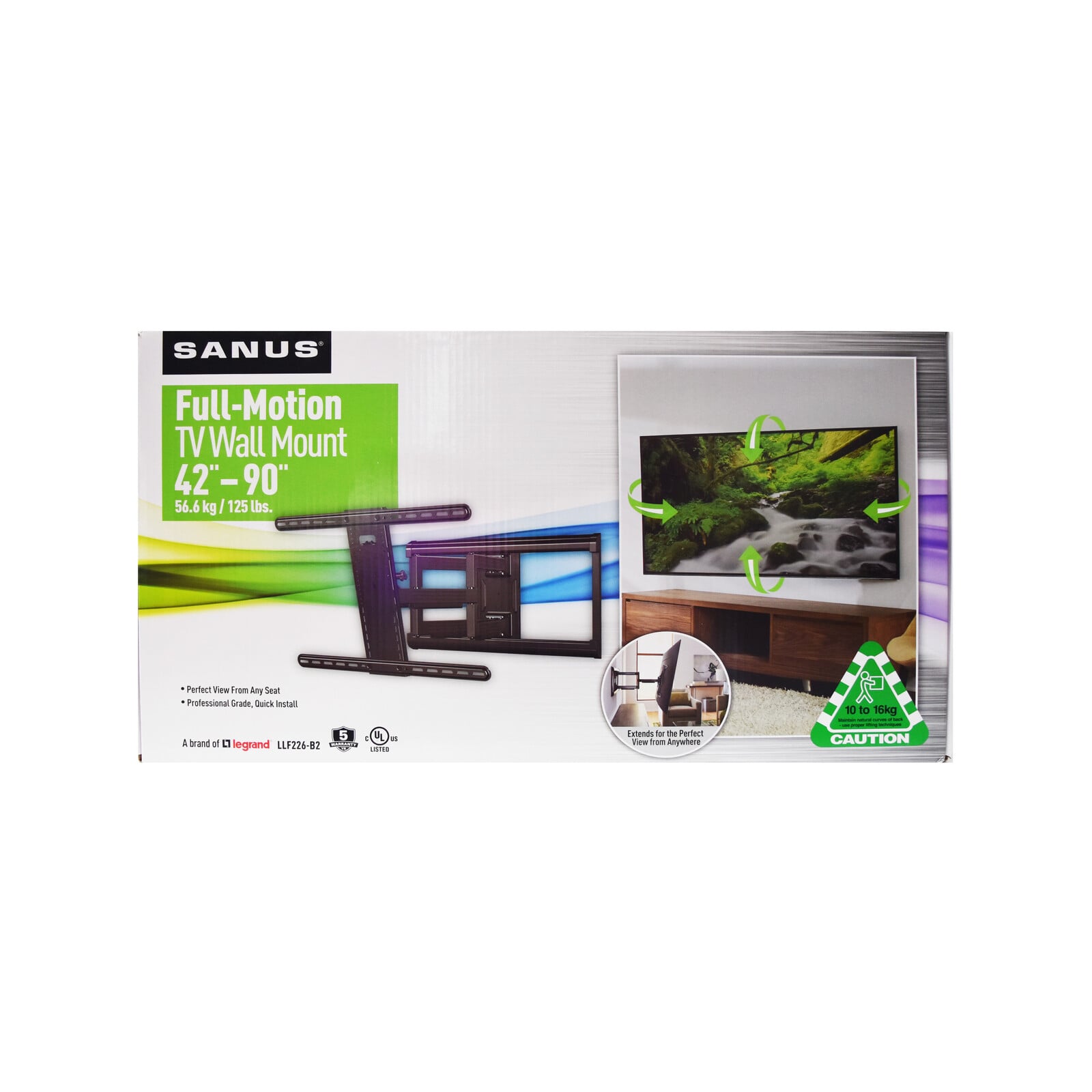 SANUS 42"-90" Full Motion TV Wall Mount Bracket - Image 6 of 6