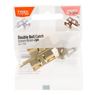 Taskmaster 43mm Brass Double Ball Catch - 2 Pack - 43mm