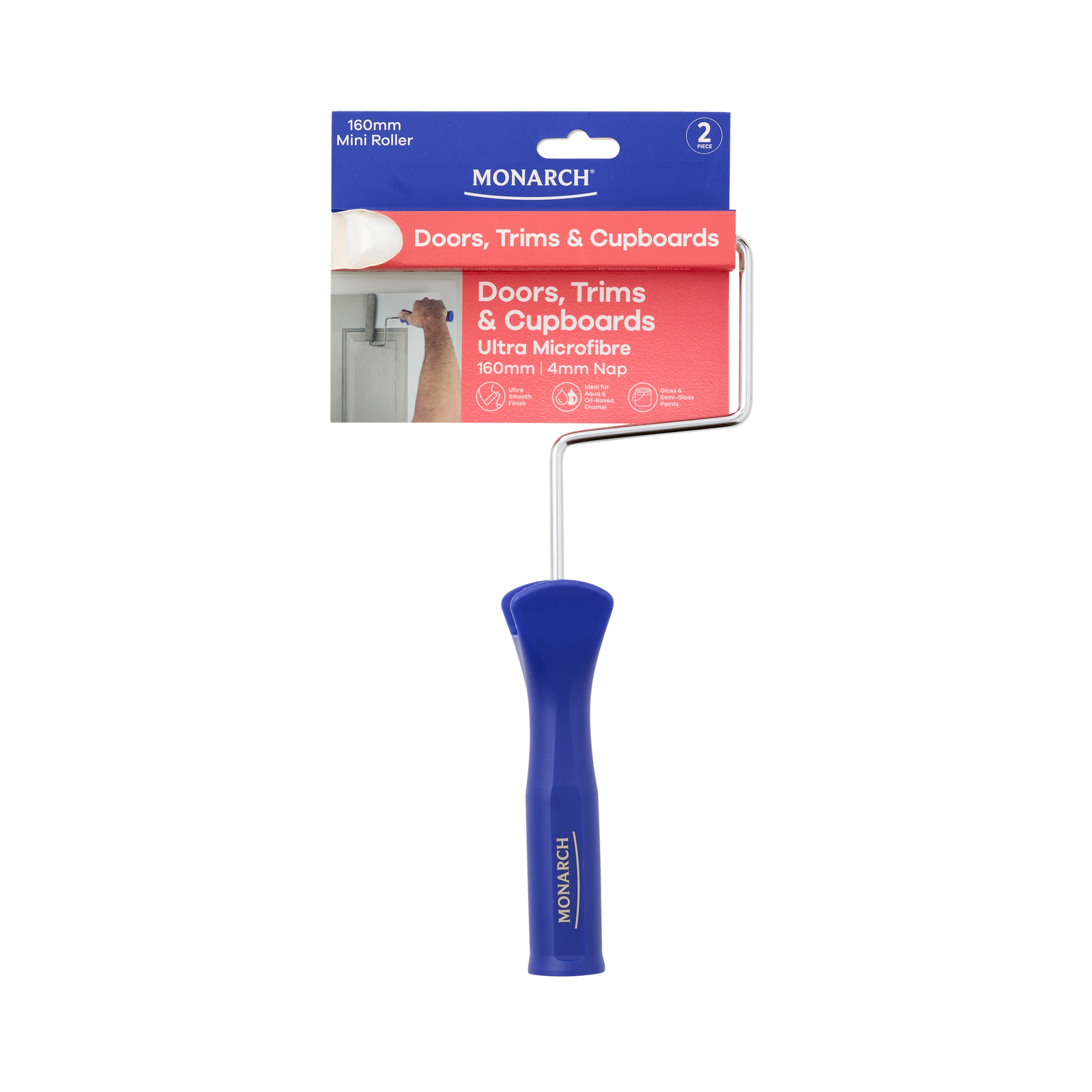 Monarch 160mm 4mm Nap 2 Piece Doors Trims &amp; Cupboards Mini Roller - Image 1 of 3