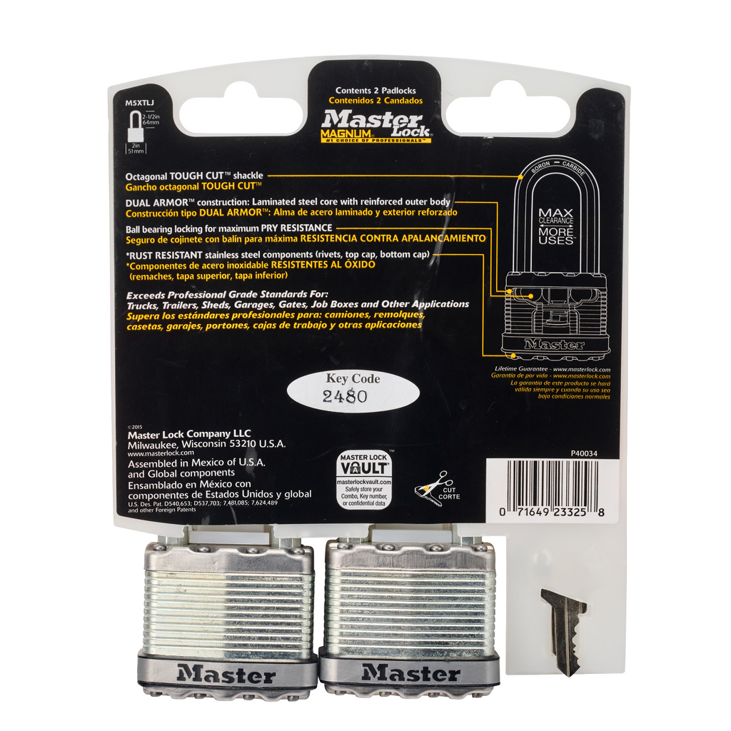 Master Lock 50mm Magnum With 64mm Extra Long Shackle Padlock - 2 Pack - Image 20 of 20
