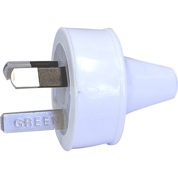 HPM 10A 3 Pin Flat Figure 8 White Electrical Plug Top