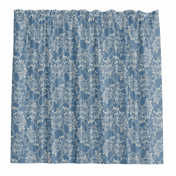 Barelli 180 x 180cm Coral Blue Polyester Shower Curtain