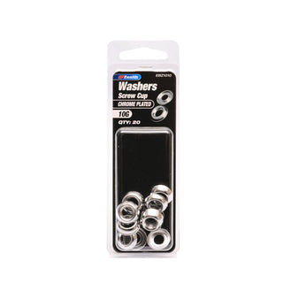 Zenith 10G Chrome Plated Screw Cup Washer - 20 Pack