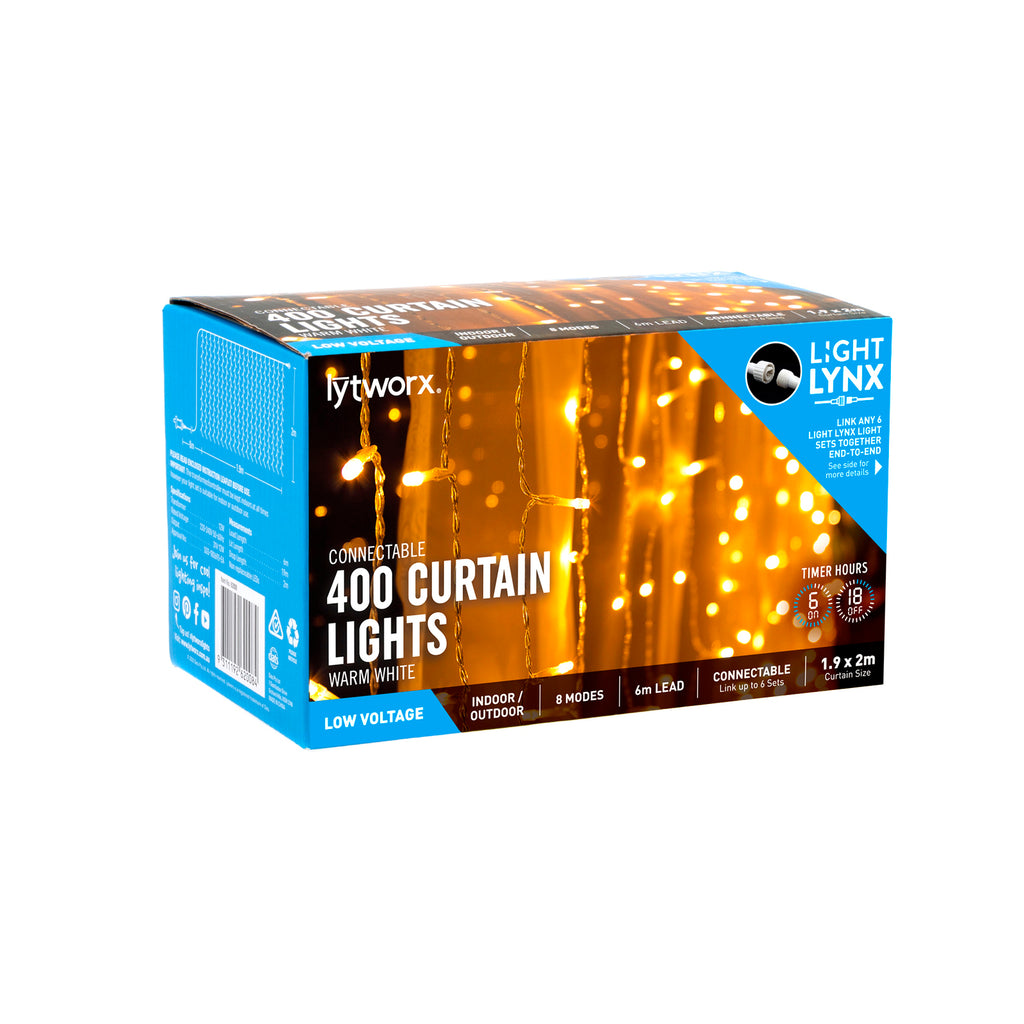 Lytworx 400 Warm White Connectable Curtain Lights - Image 1 of 2