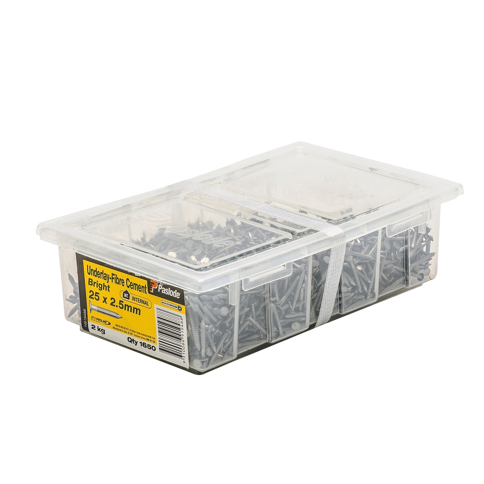Paslode 25 x 2.5mm 2kg Annular Underlay Nails - 1650 Pack - Image 1 of 1