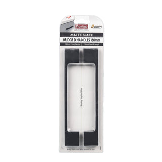 Prestige 128mm Black D Bridge Handle - 2 Pack - 128mm