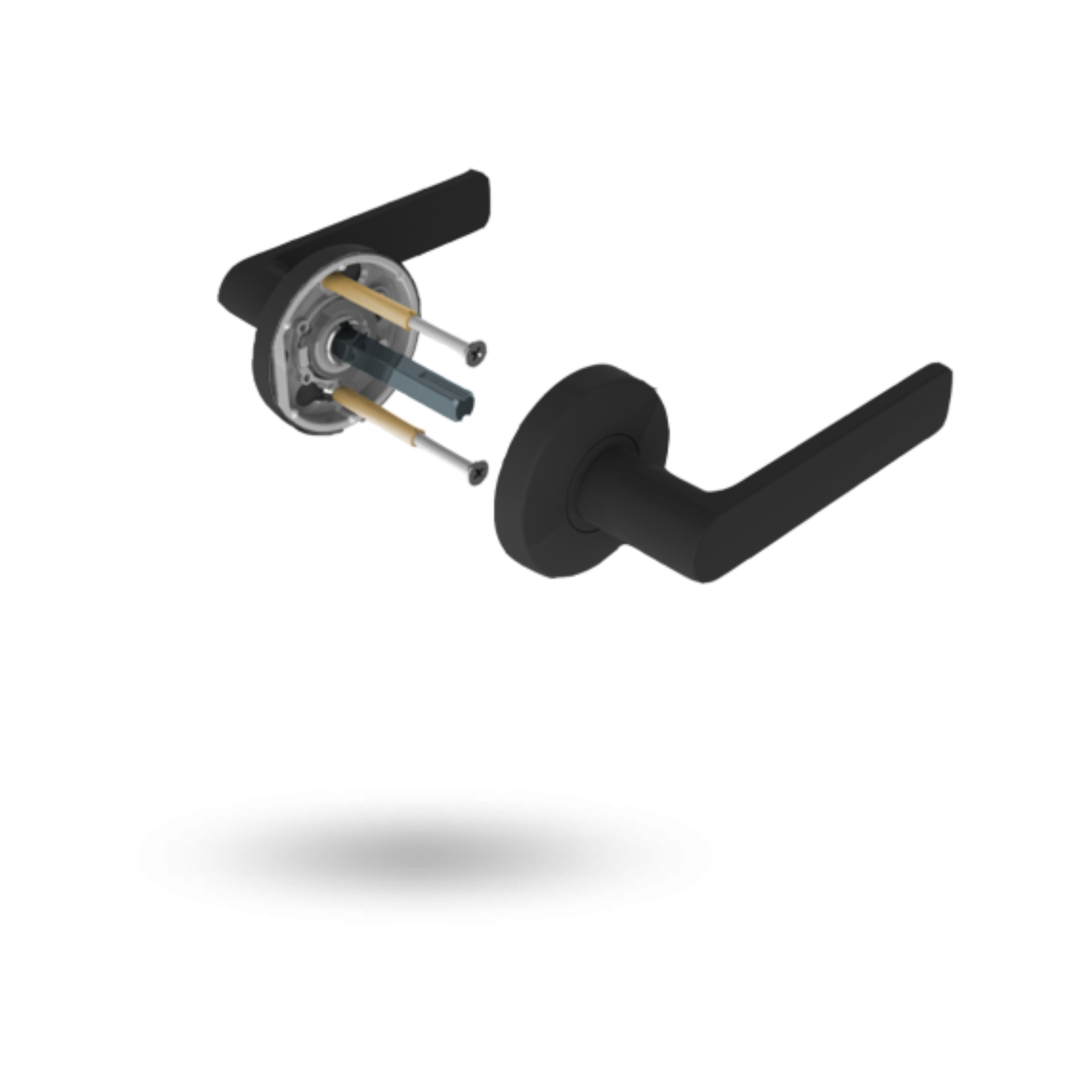 Lockwood Nero Matt Black Velocity L3 Privacy Lever Set - Image 2 of 3