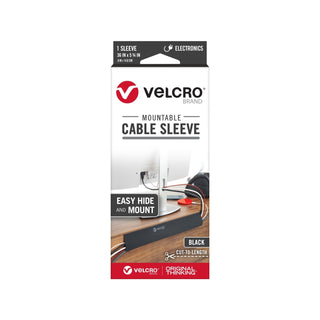 VELCRO Brand 91cm x 14.6cm Black Mountable Cable Sleeves Cut to Length Roll
