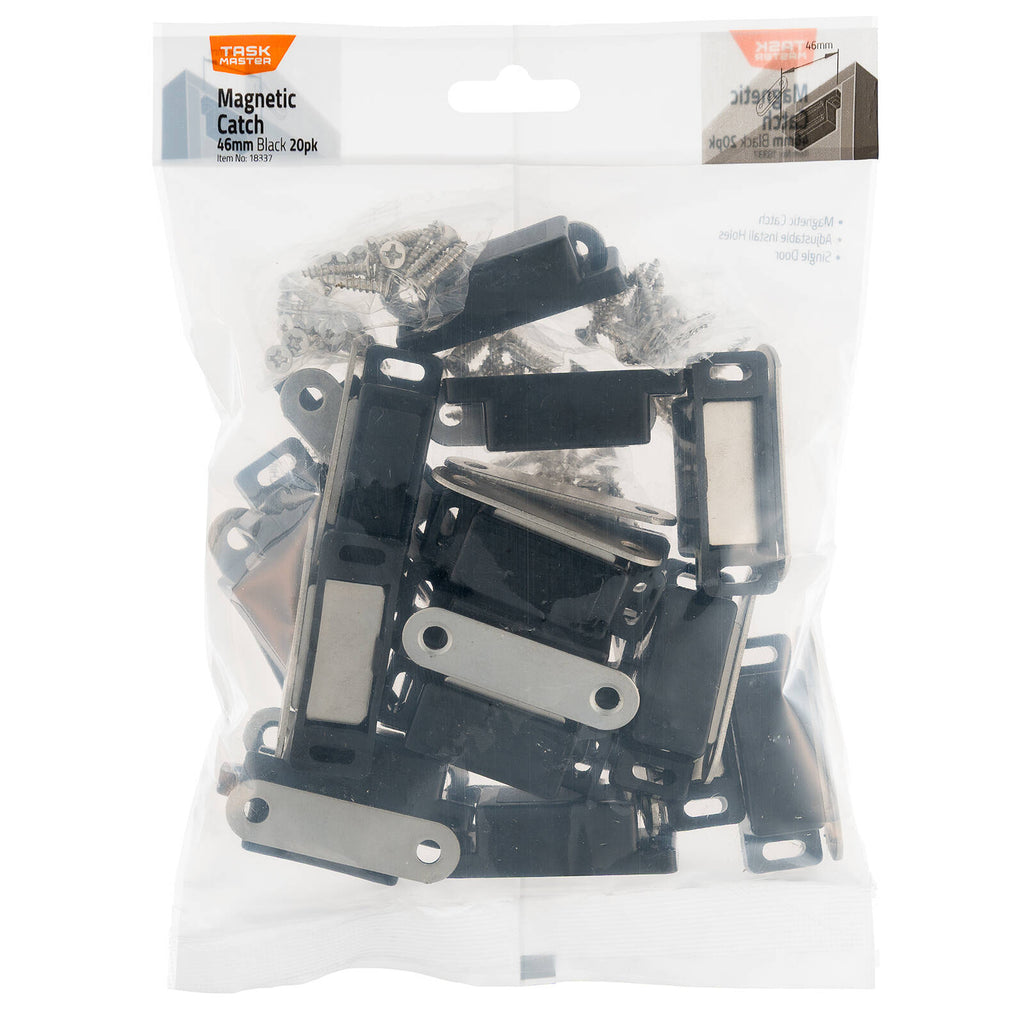 Taskmaster 48mm Black Magnetic Catch - 20 Pack - Image 1 of 6