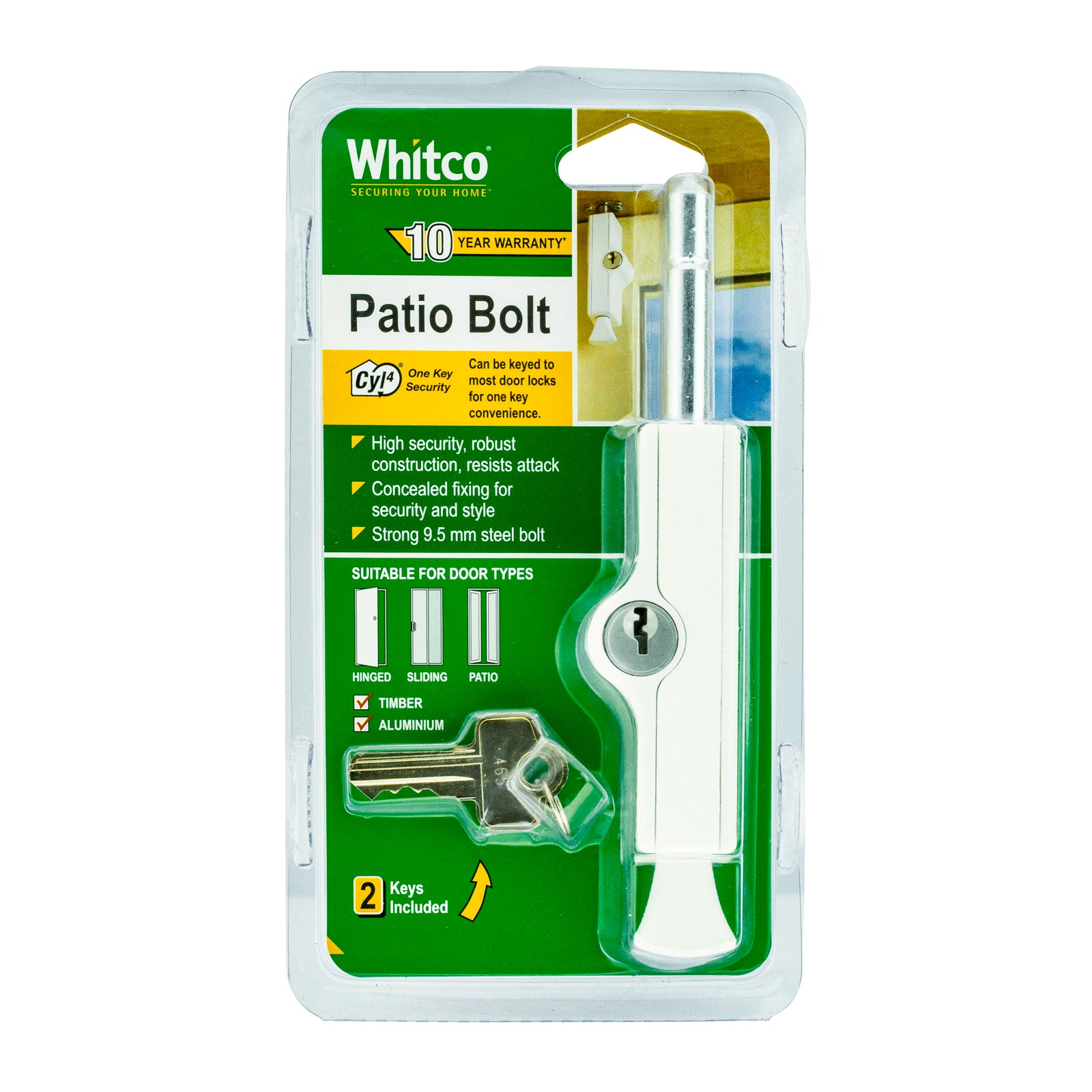Whitco White CYL4 Patio Bolt - Image 1 of 1