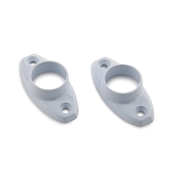 Sandleford 19mm White Powder Coated Oval Flange - 2 Pack