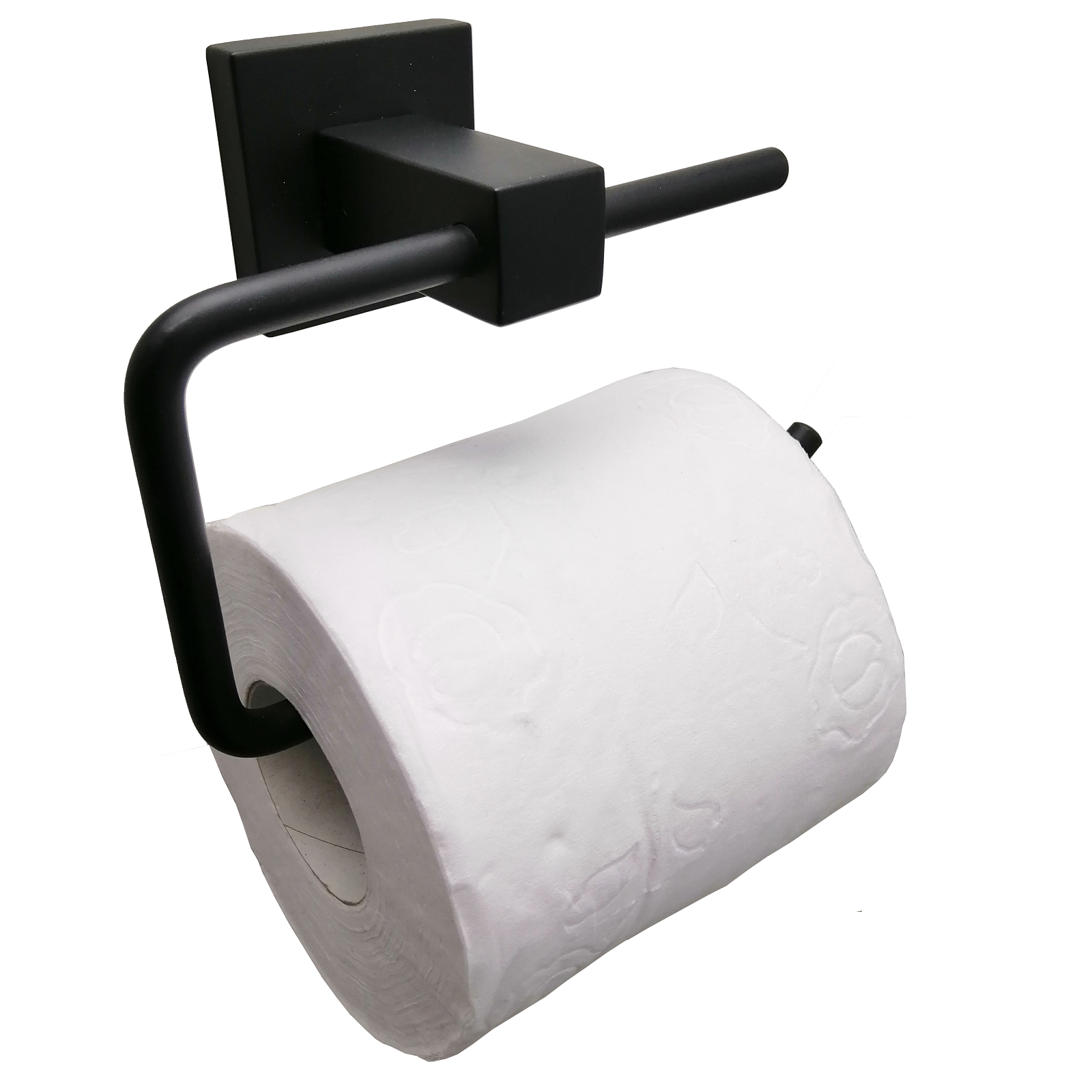 Barelli Piazza Matte Black Toilet Roll Holder - Black - Image 3 of 3