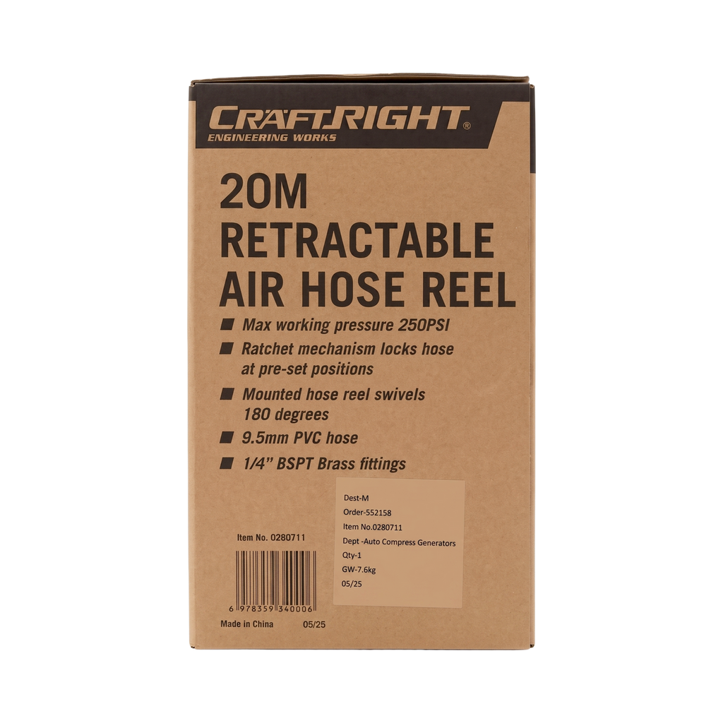 Craftright 20m Retractable Air Hose Reel - Image 14 of 15