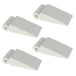 Adoored Small White Rubber Door Wedge - 4 Pack